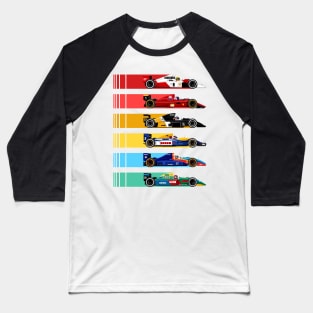 Retro Formula Race Cars Baseball T-Shirt